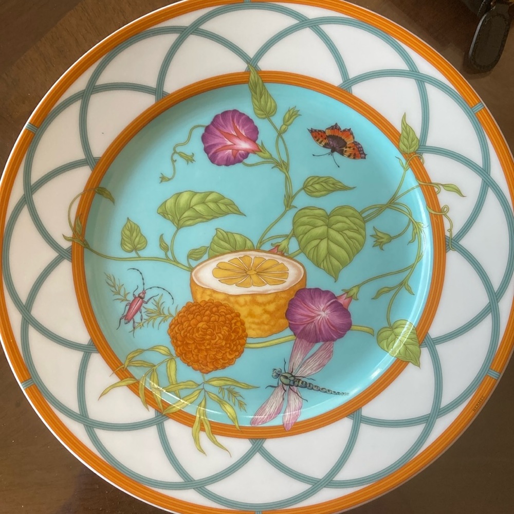 🎉💕🍾HP Hermes Siesta Island luncheon plate🎊❤️🏆